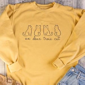 Un deux trois cat crewneck